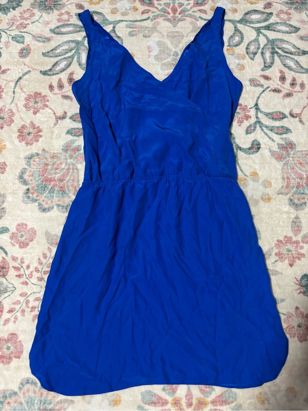 Amanda Uprichard Cobalt Blue V-Neck Mini Dress